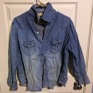 At Last thin blue jean jacket